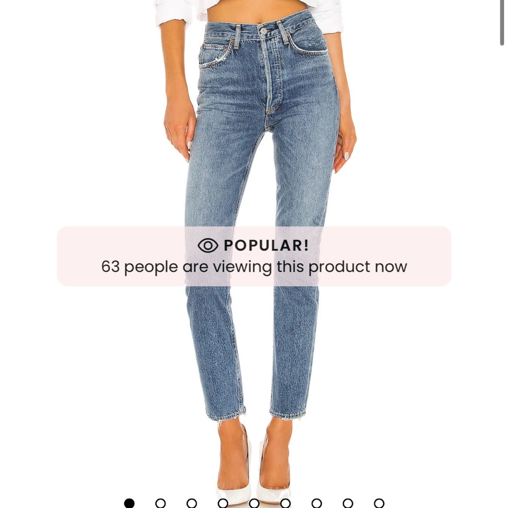 agolde high rise riley crop jean in frequency